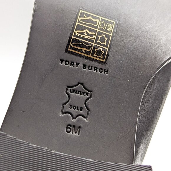 Tory Burch Women Classic Chelsea Elastic Panel Black Nappa Leather Boots sz 6 - Picture 9 of 9